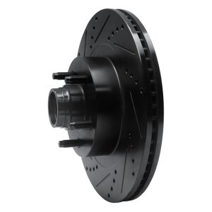 Ford Explorer Sport Brake Rotor (1) - Front Left - R1 Concepts - Drilled & Slotted - Black - `01-`05